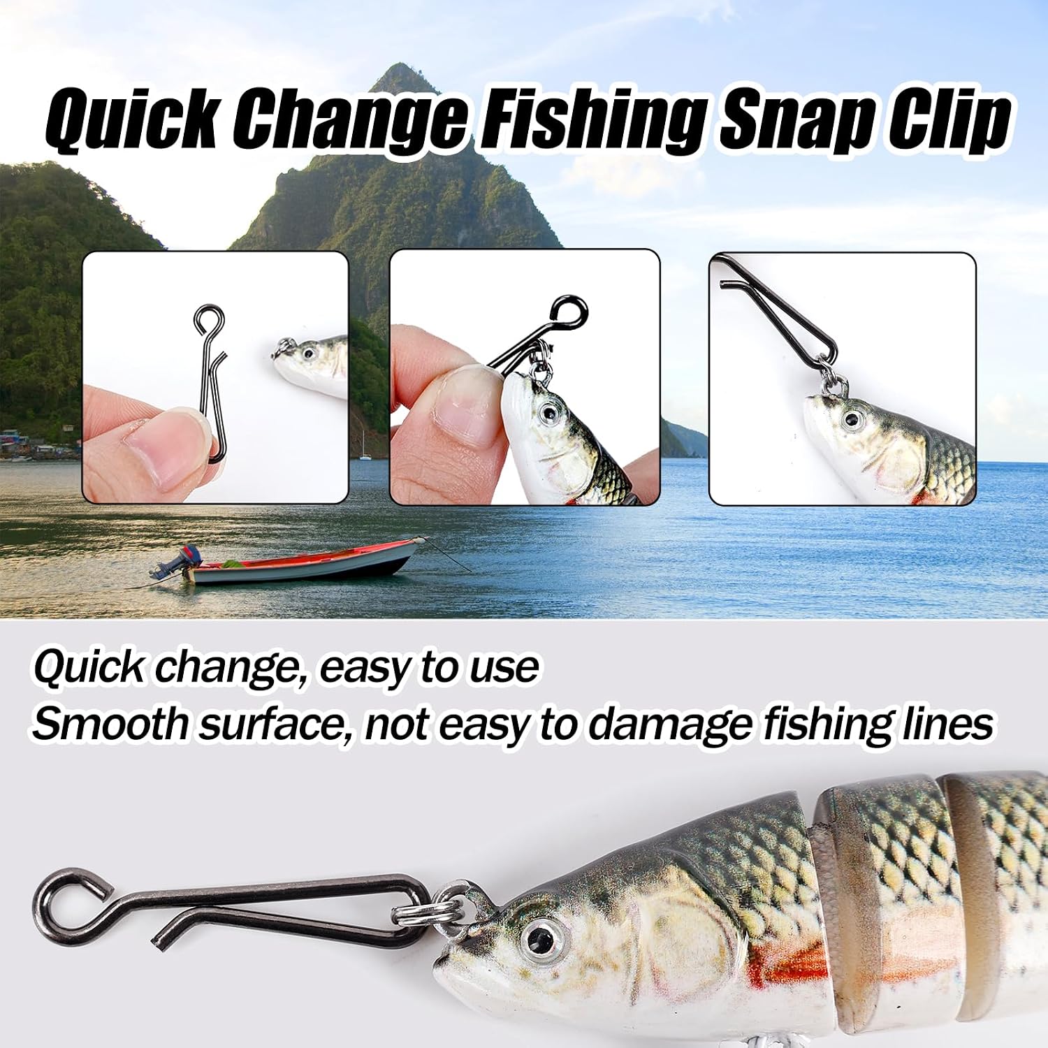 100 Peças de Clipes de Pesca e - Saltwater Line avaliação e preço
