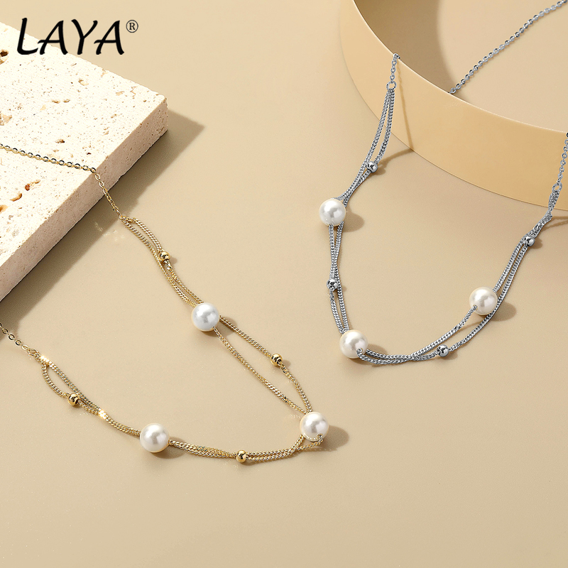 LAYA-Colar Minimalista de Péro - Freshwater Line avaliação e preço